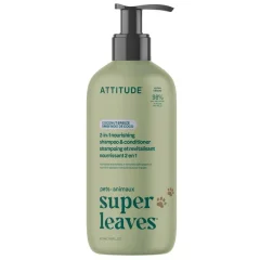 Vyživujúci šampón a kondicionér 2v1 pro domáce zvieratá s kokosom ATTITUDE Super leaves Pets 473ml