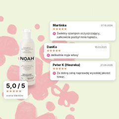 Szampon oczyszczający do włosów z zieloną herbatą i bazylią Noah 250ml, oceny klientów Szampon oczyszczający do włosów z zieloną herbatą i bazylią Noah 250ml, oceny klientów