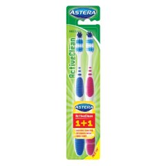 Toothbrush Astera Active Clean MEDIUM AROMA 1+1pc
