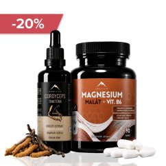 Energy bundle: Cordyceps tinktura 50 ml a Magnézium malát 90 ks Hrotlife