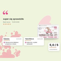 Woopies dziecięce pieluchomajtki EKO (9-14kg) Pull-ups Wooden Spoon Medium 30 szt., oceny klientów