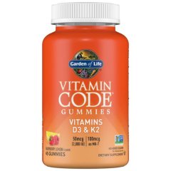 Vitamin Code D3 i K2 malina i cytryna żelki Garden of Life 45 szt.