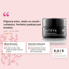 Oční krém proti starnutí Bio Damascena Alteya Organics 15 ml, hodnocení zákazníků Oční krém proti starnutí Bio Damascena Alteya Organics 15 ml, hodnocení zákazníků
