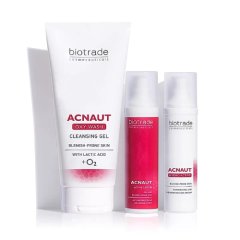 Cestovní sada péče o aknózní pleť (čistící gel + pleťová voda + krém) Acnaut Biotrade