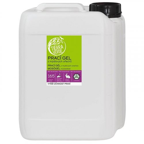 Prací gel z mýdlových ořechů s BIO levandulovou silicí (kanistr) Tierra Verde 5l