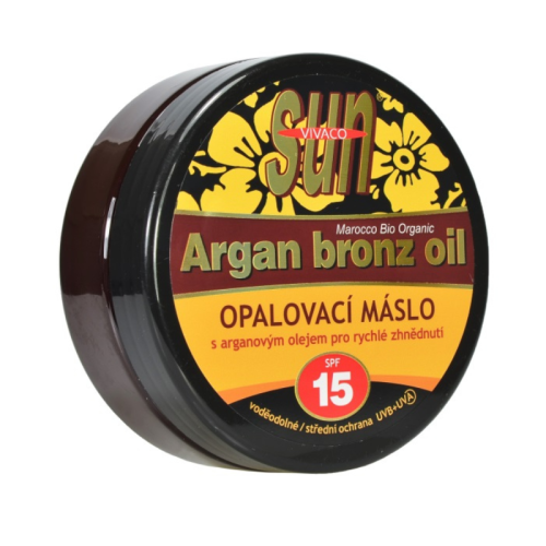 Opaľovacie maslo s arganovým olejom pre rýchle zhnednutie SPF 15 VIVACO 200 ml