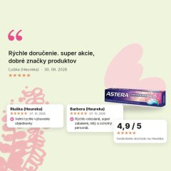 Gélová zubná pasta s mikrogranulami Astera 75ml, hodnotenia zákazníkov
