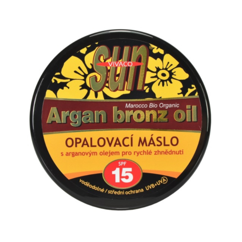 Opaľovacie maslo s arganovým olejom pre rýchle zhnednutie SPF 15 VIVACO 200 ml