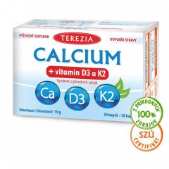 Calcium + vitamín D3 a K2 TEREZIA 30 kapsúl