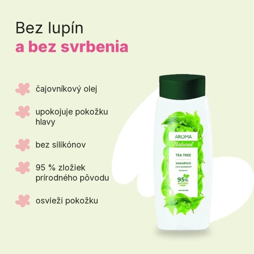 Šampón proti lupinám Čajovník s tea tree Aroma 400 ml, výhody