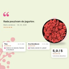 Maliny lyofilizované celé Emerosa, hodnotenia zákazníkov