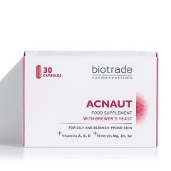 Suplement diety z drożdżami piwnymi do skóry tłustej i problematycznej Acnaut Biotrade 30szt