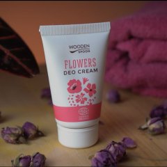 Organický krémový dezodorant Flowers s inovatívnym aplikátorom Wooden Spoon 40 ml