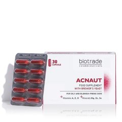 Suplement diety z drożdżami piwnymi do skóry tłustej i problematycznej Acnaut Biotrade 30szt