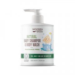 Bezzapachowy żel pod prysznic i szampon do włosów dla dzieci 2w1 WoodenSpoon 300 ml