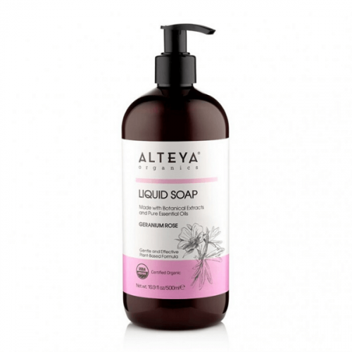 Tekuté mýdlo Muškáť & Růže Bio Alteya Organics 500 ml