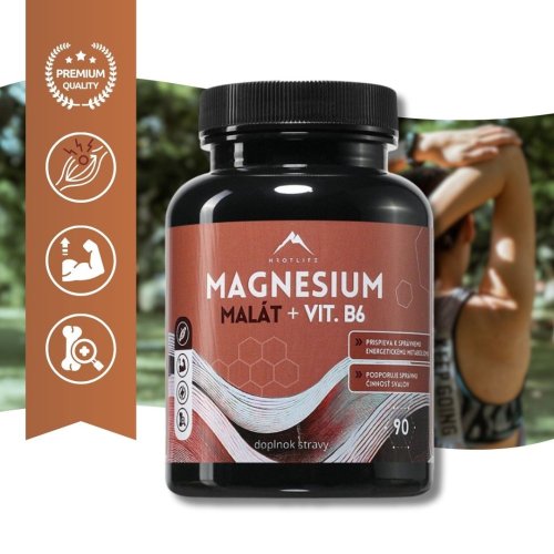 Magnézium malát + vitamín B6 Hrotlife 90cps