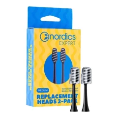 Pótfejek szonikus fogkeféhez Fekete Nordics Oral Care 2 db