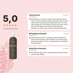 Feuchtigkeitsspendendes Shampoo für trockenes Haar Olivenöl und Reis Noah 250ml, Kundenbewertungen Feuchtigkeitsspendendes Shampoo für trockenes Haar Olivenöl und Reis Noah 250ml, Kundenbewertungen