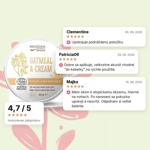 Hydratačné maslo s ovsenými vločkami na atopický ekzém Wooden Spoon 15ml vzorka, hodnotenia zákazníkov