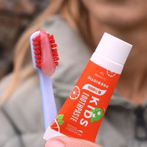 Detská prebiotická zubná pasta bez fluoridu Wooden Spoon 10ml vzorka