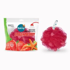Gąbka do kąpieli z kawałkami mydła Balmy truskawkowego 23g Gąbka do kąpieli z kawałkami mydła Balmy truskawkowego 23g