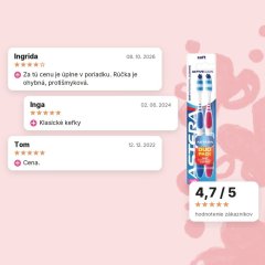 Zubná kefka Astera Active Clean soft 1+1 AROMA, hodnotenia zákazníkov