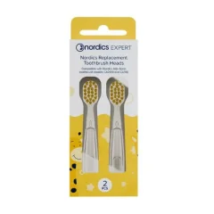Nordics Kids Sonic Toothbrush Replacement Heads Yellow 2pcs