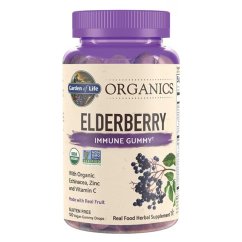 Organikus fekete bodza ízű gumivitamin az immunrendszerért Garden of Life 120 db