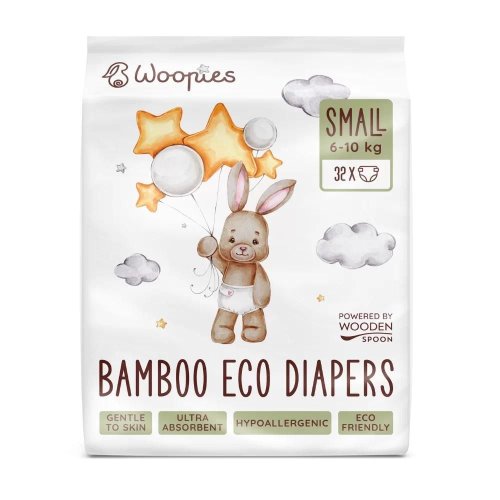 Bambusowe EKO pieluszki dziecięce SMALL (6-10kg) Wooden Spoon 32szt