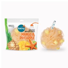 Gąbka kąpielowa z kawałkami mydła mango-ananas Balmy 23g Gąbka kąpielowa z kawałkami mydła mango-ananas Balmy 23g