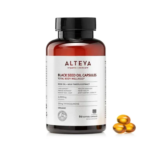 Kapsuly s rascovým olejom, ružovým olejom a extraktom ostropestreca Alteya Organics 60 kapsúl 4