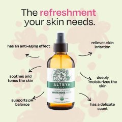 Rose water from white rose Alteya Organics in glass 240 ml