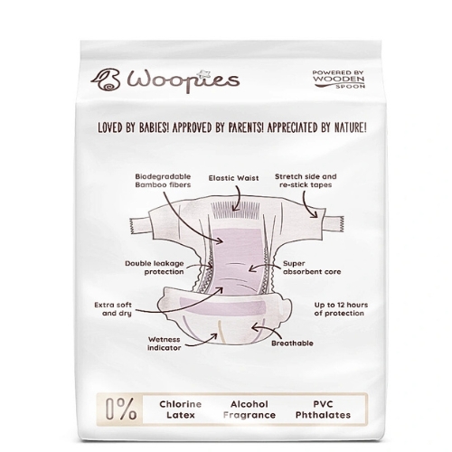 Woopies detské EKO plienky NEWBORN (2-5kg) Wooden Spoon 40ks