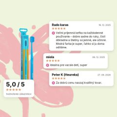 Zubná kefka z recyklovateľného bioplastu PLA modrá NORDICS, hodnotenia zákazníkov