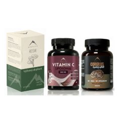Vyhrotená imunita: Reishi 60pcs, Coriolus 90pcs, Vitamín C 60pcs Hrotlife