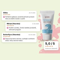 Organický krémový deodorant Freshness s inovativním aplikátorem Wooden Spoon 40 ml, hodnocení zákazníků Organický krémový deodorant Freshness s inovativním aplikátorem Wooden Spoon 40 ml, hodnocení zákazníků