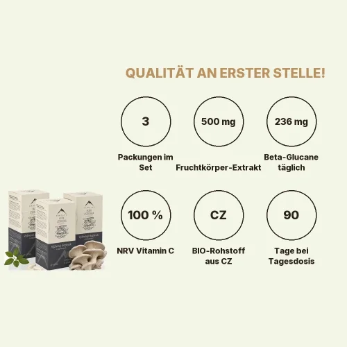 Immunsystem für Kinder für den gesamten Herbst - Austernseitling mit Vitamin C 180cps Hrotlife