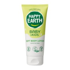 Prírodné baby & kids jemné telové mlieko s bambuckým maslom pre citlivú pokožku Happy Earth 200ml