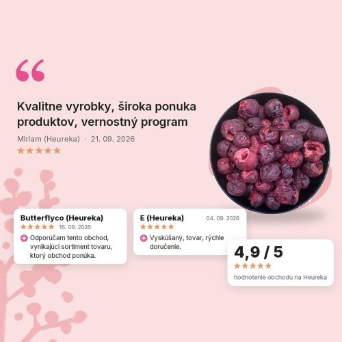 Višne celé lyofilizované Emerosa, hodnotenia zákazníkov