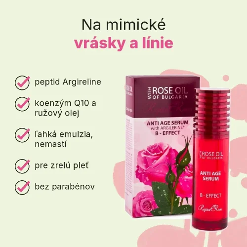 Pleťové sérum proti vráskam B-EFEKT s ružovým olejom Regina Roses 40 ml, výhody