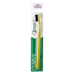 Zahnbürste Ultra Soft mit ergonomischer Biegung 6580 Borsten grün Nordics Oral Care