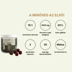 Málnás ízű, oroszlánsörény gomba kivonatot tartalmazó gumicukor Hrotlife 60db.