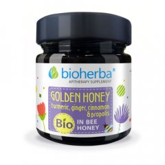Včelí med - kurkuma+zázvor+škorica+propolis+vitamín B12 Bioherba 280g