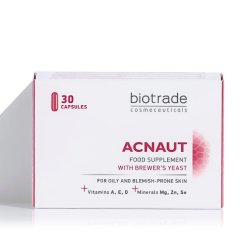 Doplněk stravy s pivovarskými kvasnicemi pro mastnou a problematickou pleť Acnaut Biotrade 30ks