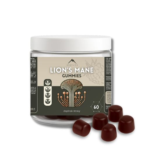 Gumové cukríky s výťažkom z Lion´s mane s malinovou príchuťou Hrotlife 60pcs.