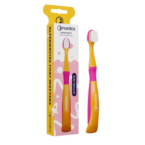 Szczoteczka do zębów dla dzieci od 3 lat Miękka, włosie 9240 pomarańczowa Syrenka Nordics Oral Care