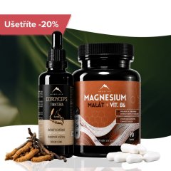 Energy bundle: Cordyceps tinktura 50 ml a Magnézium malát 90 ks Hrotlife