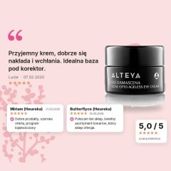 Przeciwstarzeniowy krem ​​pod oczy Bio Damascena Alteya 15 ml, ocena klientów