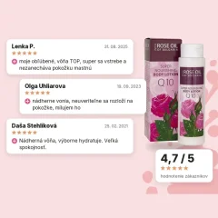 Telové mlieko s Q10 s ružovým olejom Regina Roses 250 ml, hodnotenia zákazníkov